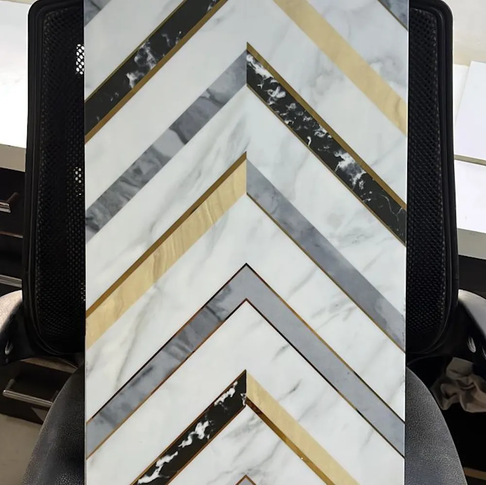 Chevron Marble Finish Kitchen Tiles - Image 3