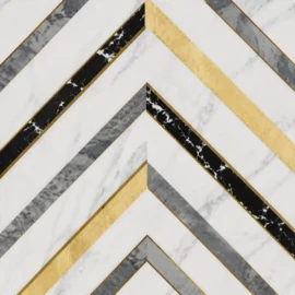 Chevron Marble Finish Kitchen Tiles