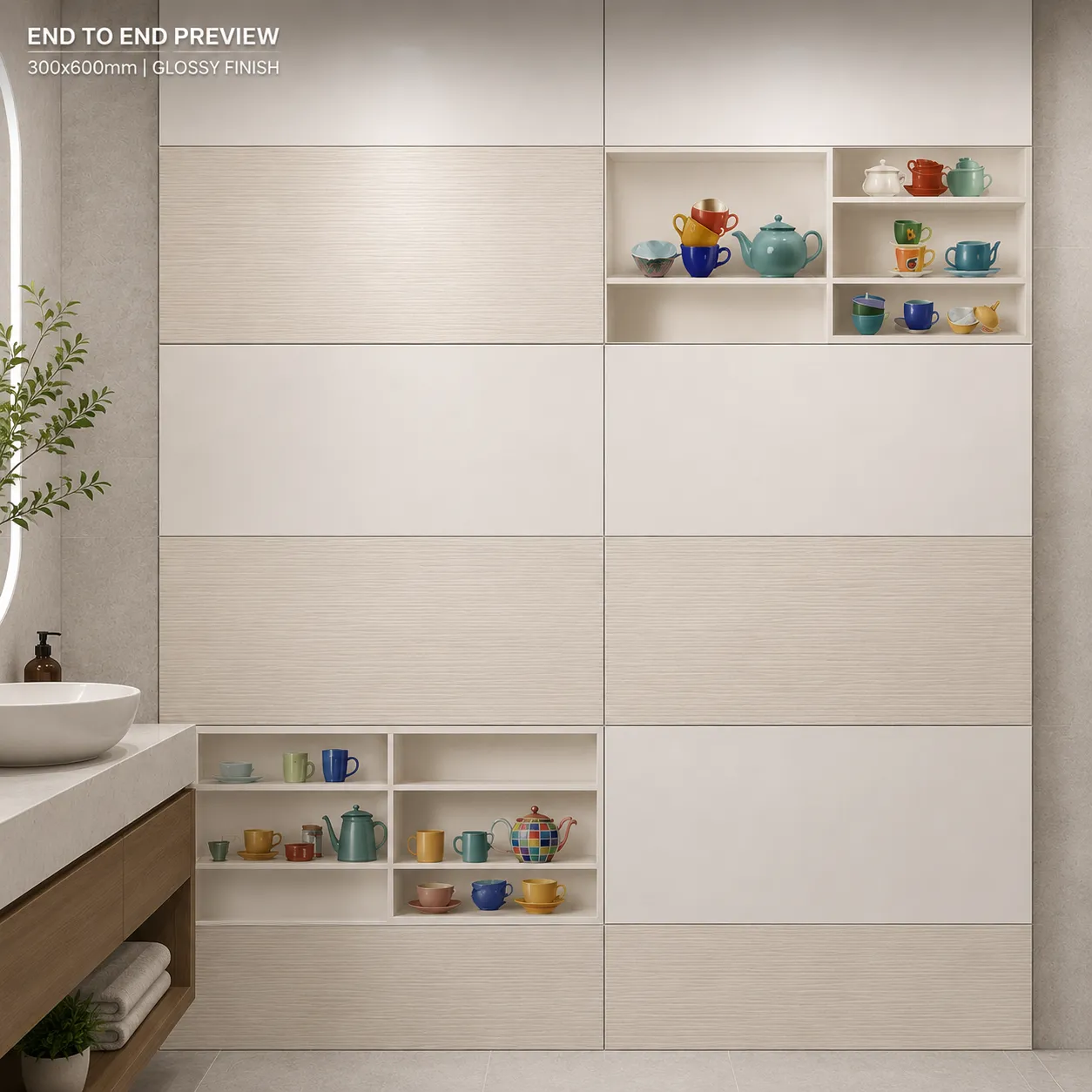 Elegant Beige Decor Bathroom Tiles - Image 3