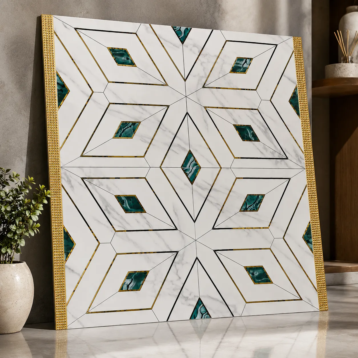Royal Geometric Marble Finish Kitchen Tiles - Image 2