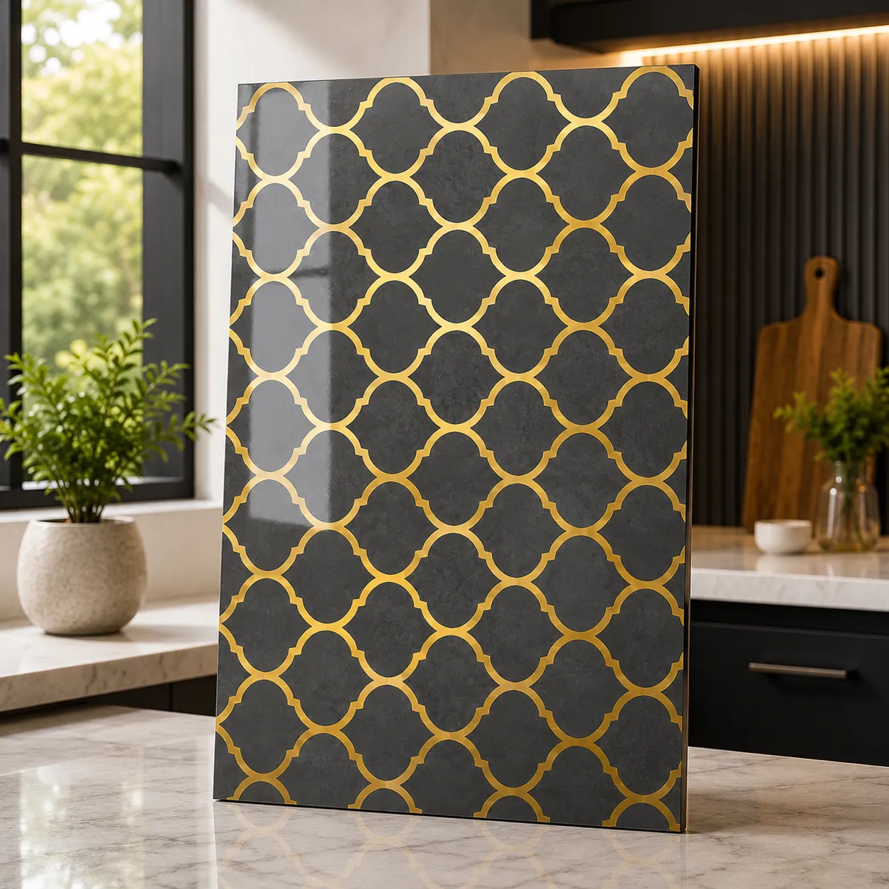 Royal Gold Pattern Kitchen Tiles 1
